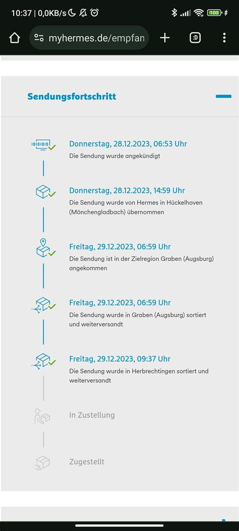 hermes zustellung heute aber nicht in zustellung|hermes sendung übergabezeit.